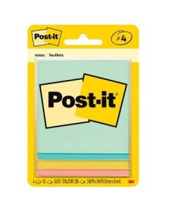 3M 4pk POST-IT 3X3 ASST COLORS