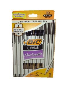 10pk BIC CRISTAL PEN BOX BLACK