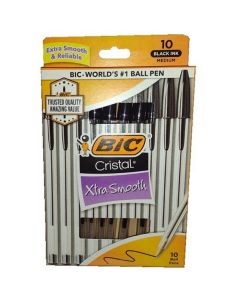 10pk BIC CRISTAL PEN BOX BLACK