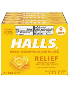 HALLS HONEY-LEMON BOX/20