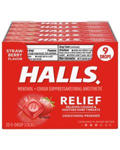 HALLS STRAWBERRY  BOX/20