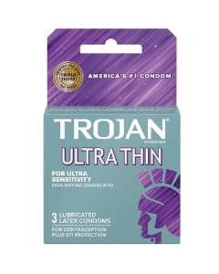 TROJAN 3s ULTRATHIN LUB (GREY)
