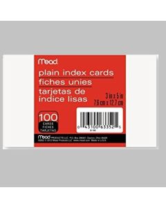 3x5 PLAIN INDEX CARDS 100s