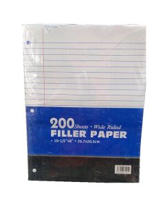 200 SHEETS FILLER PAPER 10.5X8