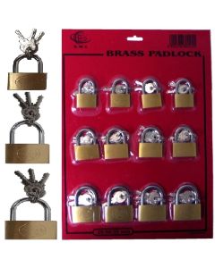 PADLOCKS 25/30/35 CARD OF 12