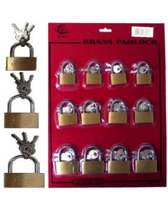 PADLOCKS 25/30/35 CARD OF 12