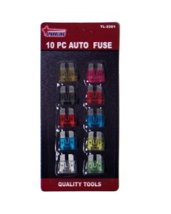 10pc AUTO PLUG IN FUSES (ASST)