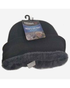 WINTER HAT W/FUR BLACK