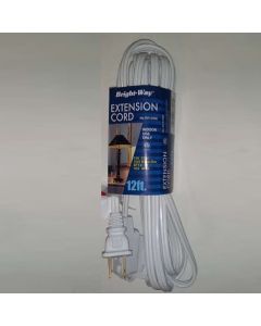 WHITE 12ft EXTEN CORD UL APRVD