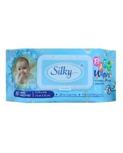 SILKY BABY WIPES 80ct BLUE