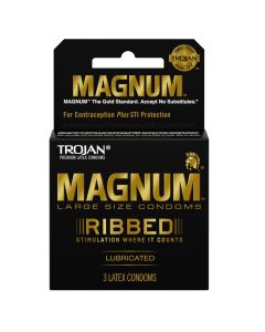 TROJAN MAGNUM RIBBED 3s